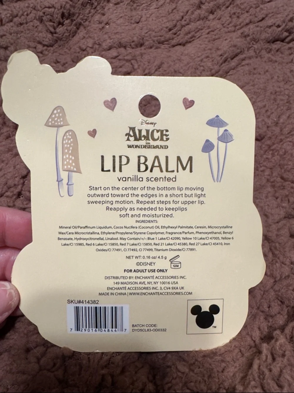 Disney Alice in Wonderland Vanilla‎ Lip Balm